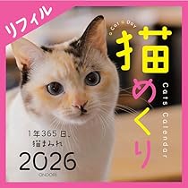 Amazon | 猫めくり 2026年 カレンダー リフィル 日めくり CK-C26-02